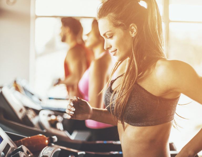 Treadmill workout.